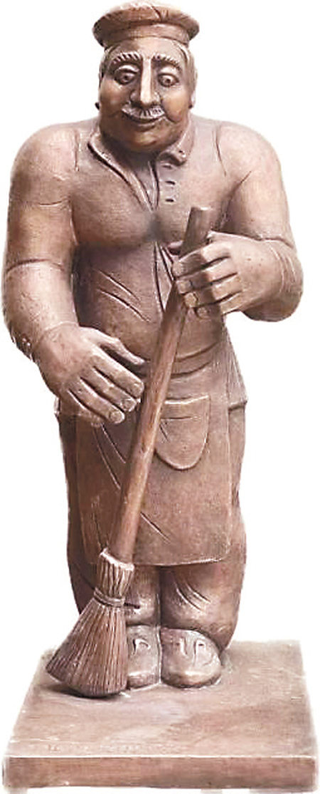 扫院子的人（雕塑）　20×10×55cm　2005年 祖拉布·采列捷利　中国美术馆藏