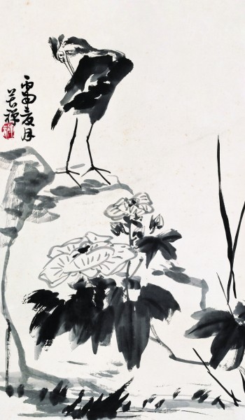 墨笔花鸟（中国画） 李苦禅