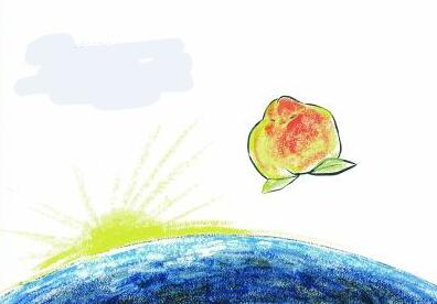 绘本《一个仙桃冲上天》内页插图。受访者供图