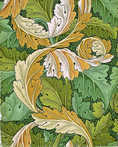 威廉·莫里斯设计的茛苕（壁纸） 清华大学艺术博物馆供图