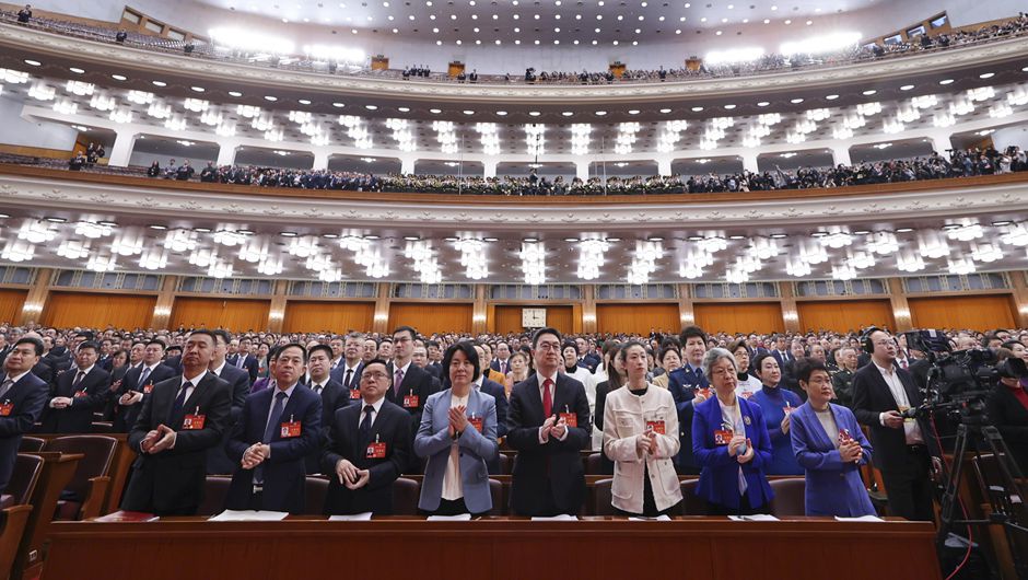 3月4日，中国人民政治协商会议第十四届全国委员会第二次会议在北京人民大会堂开幕。新华社记者 邢广利 摄