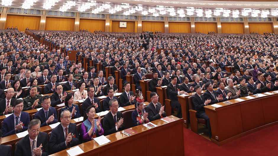 3月4日，中国人民政治协商会议第十四届全国委员会第二次会议在北京人民大会堂开幕。新华社记者 庞兴雷 摄