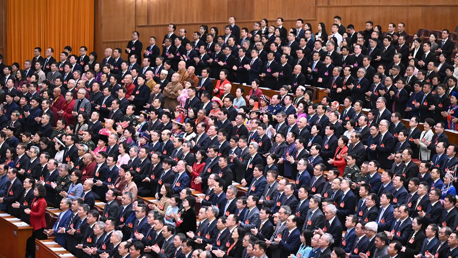 3月4日，中国人民政治协商会议第十四届全国委员会第二次会议在北京人民大会堂开幕。新华社记者 燕雁 摄