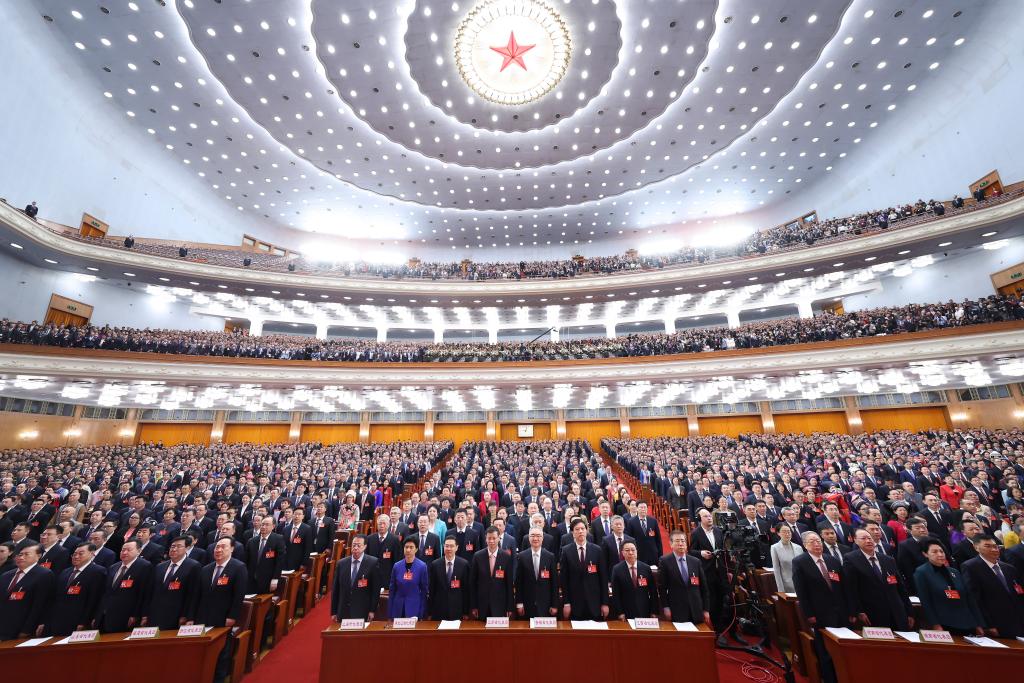 3月5日，第十四届全国人民代表大会第二次会议在北京人民大会堂开幕。新华社记者 黄敬文 摄