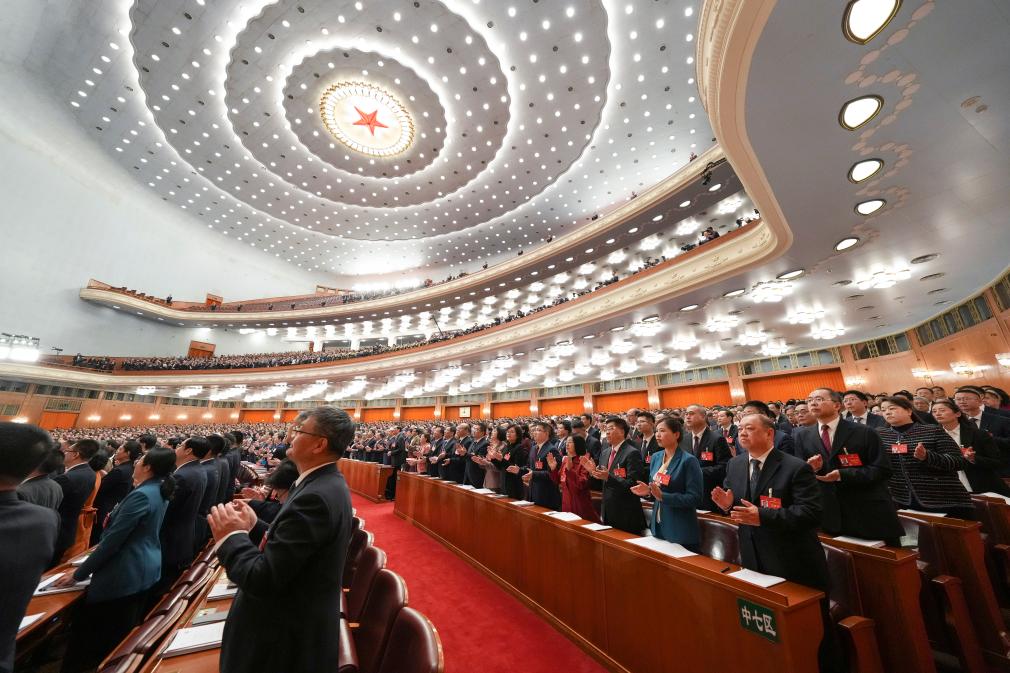 3月5日，第十四届全国人民代表大会第二次会议在北京人民大会堂开幕。新华社记者 王毓国 摄