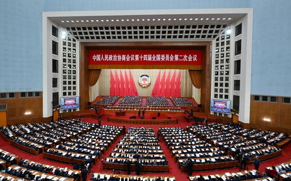 3月7日，全国政协十四届二次会议在北京人民大会堂举行第二次全体会议。 新华社记者 陈晔华 摄