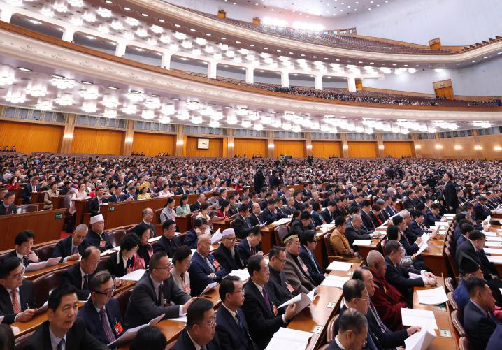 3月7日，全国政协十四届二次会议在北京人民大会堂举行第二次全体会议。 新华社记者 金立旺 摄