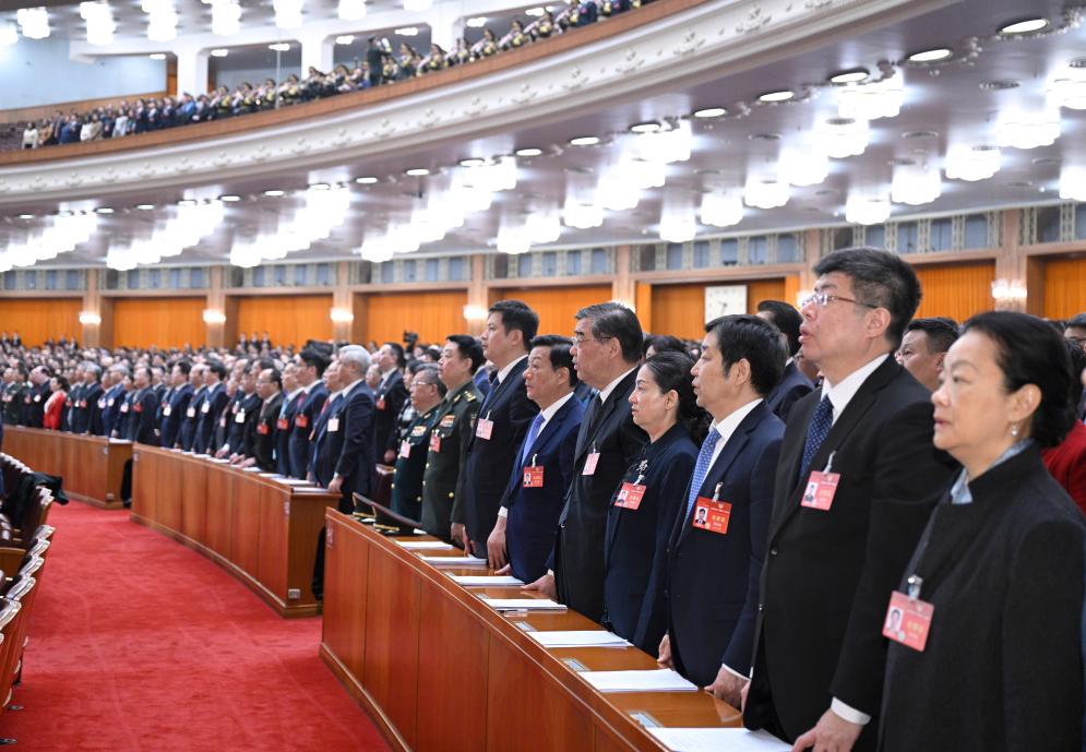 3月10日，中国人民政治协商会议第十四届全国委员会第二次会议在北京人民大会堂举行闭幕会。新华社记者 李学仁 摄