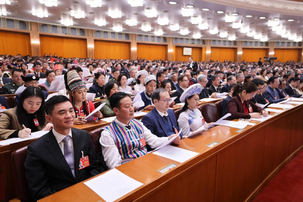 3月10日，中国人民政治协商会议第十四届全国委员会第二次会议在北京人民大会堂举行闭幕会。新华社记者 邢广利 摄