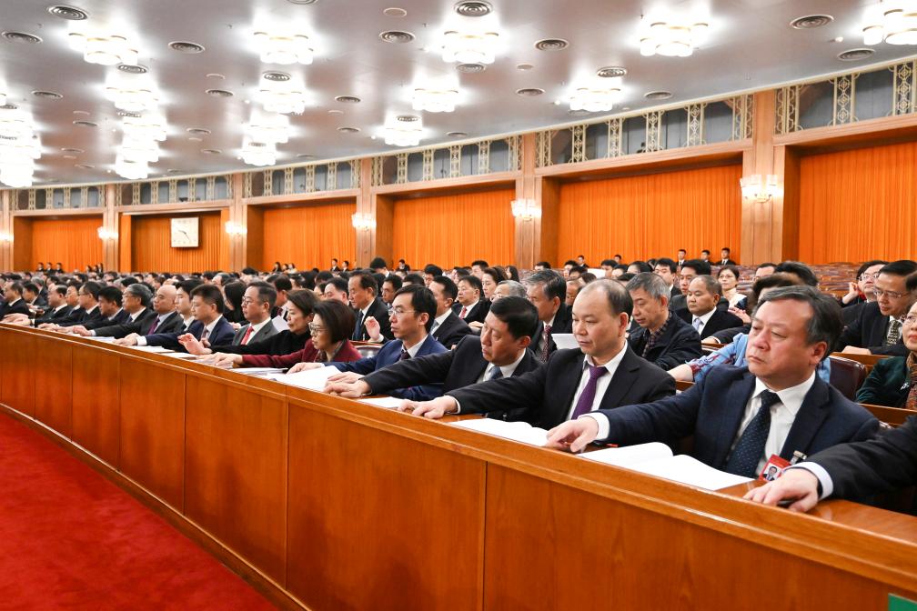 3月10日，中国人民政治协商会议第十四届全国委员会第二次会议在北京人民大会堂举行闭幕会。新华社记者 谢环驰 摄