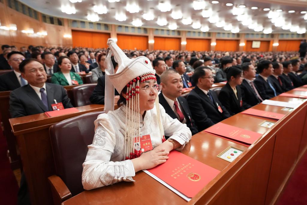 3月11日，第十四届全国人民代表大会第二次会议在北京人民大会堂举行闭幕会。新华社记者 王毓国 摄