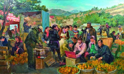 互联网的春天——农村电商（油画） 郭健濂、褚朱炯