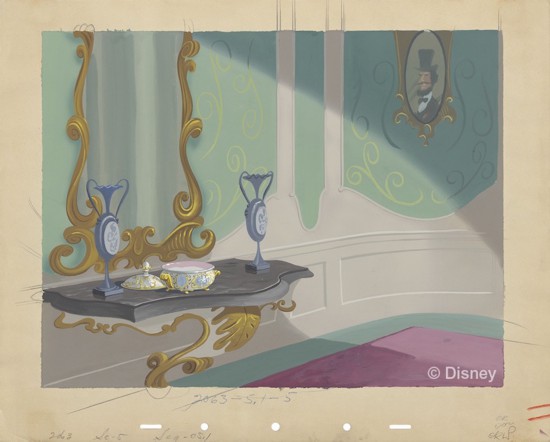 《灰姑娘》背景原画，迪士尼工作室的艺术家，1950年
