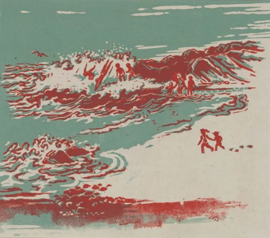 吕蒙《跳水》28.5x31cm 版画 1962年 中华艺术宫（上海美术馆）藏