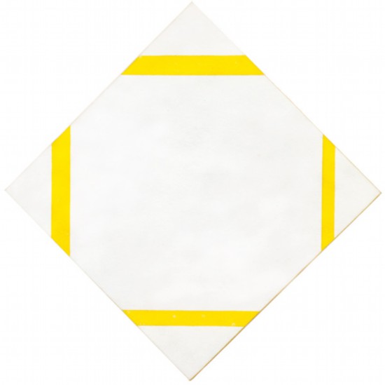 蒙德里安，《四条黄线的菱形构成》，1933年，布面油画，海牙艺术博物馆藏（海牙艺术博物馆展品）