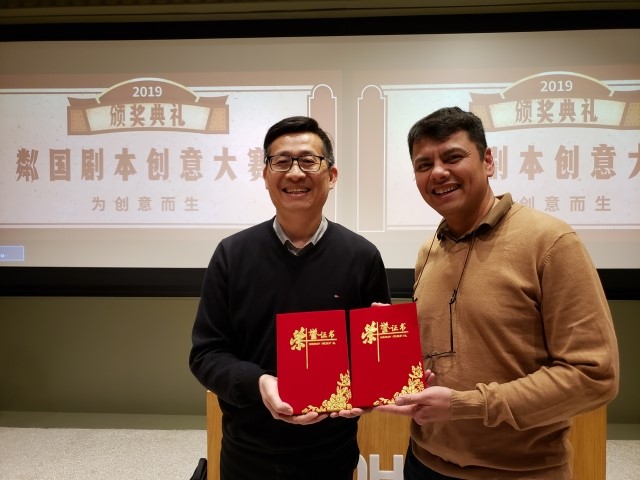 2019年11月10日,孙博在北京接受好莱坞著名剧作家何塞·西勒里奥