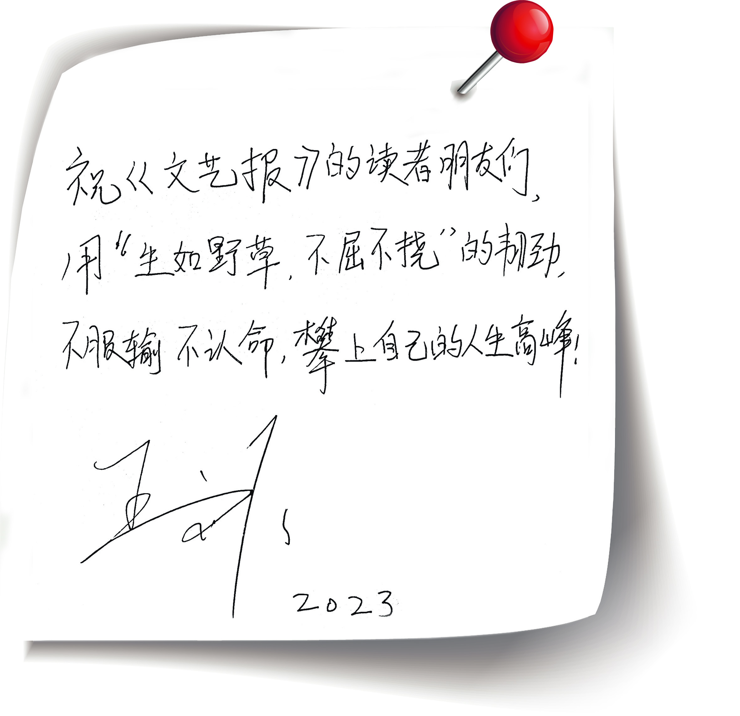 王宝强致《文艺报》读者