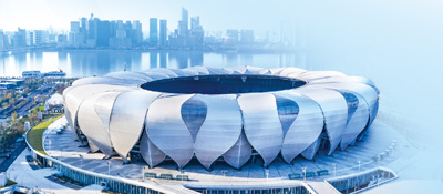 图为浙江杭州奥体中心体育场外景。 　　曹 元摄（影像中国）