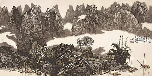 江作青罗带（中国画） 黄格胜 作