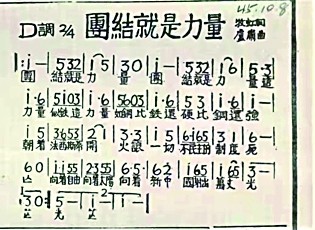 1945年10月，歌曲《团结就是力量》发表在《晋察冀日报》上。资料照片
