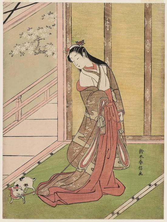 铃木春信「女三宮と猫」，1767–68  ACCESSION NUMBER: 21.4654