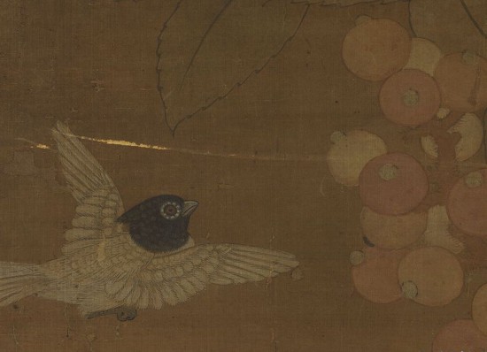 宋 崔白 画枇杷孔雀 轴（局部） 台北故宫博物院藏