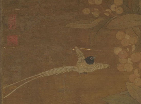 宋 崔白 画枇杷孔雀 轴（局部） 台北故宫博物院藏
